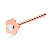 Flower Shaped Silver With Stone Straight Nose Stud NSKA-24